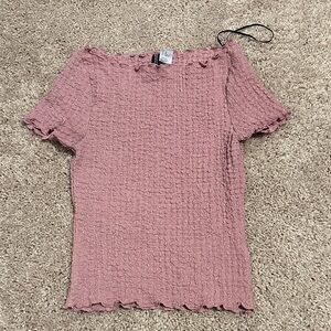 Divided Mauve Textured Short Sleeve Top